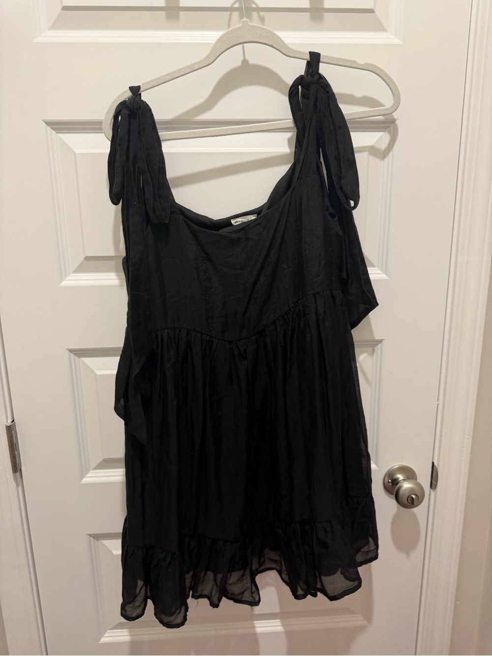 Women’s Black Tie-Shoulder Mini Dress